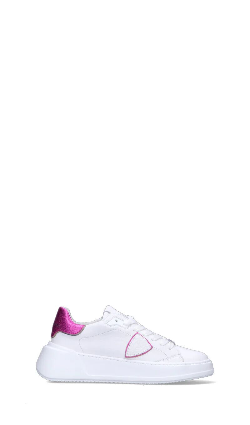 PHILIPPE MODEL Sneaker donna bianca/fucsia in pelle BIANCO 41