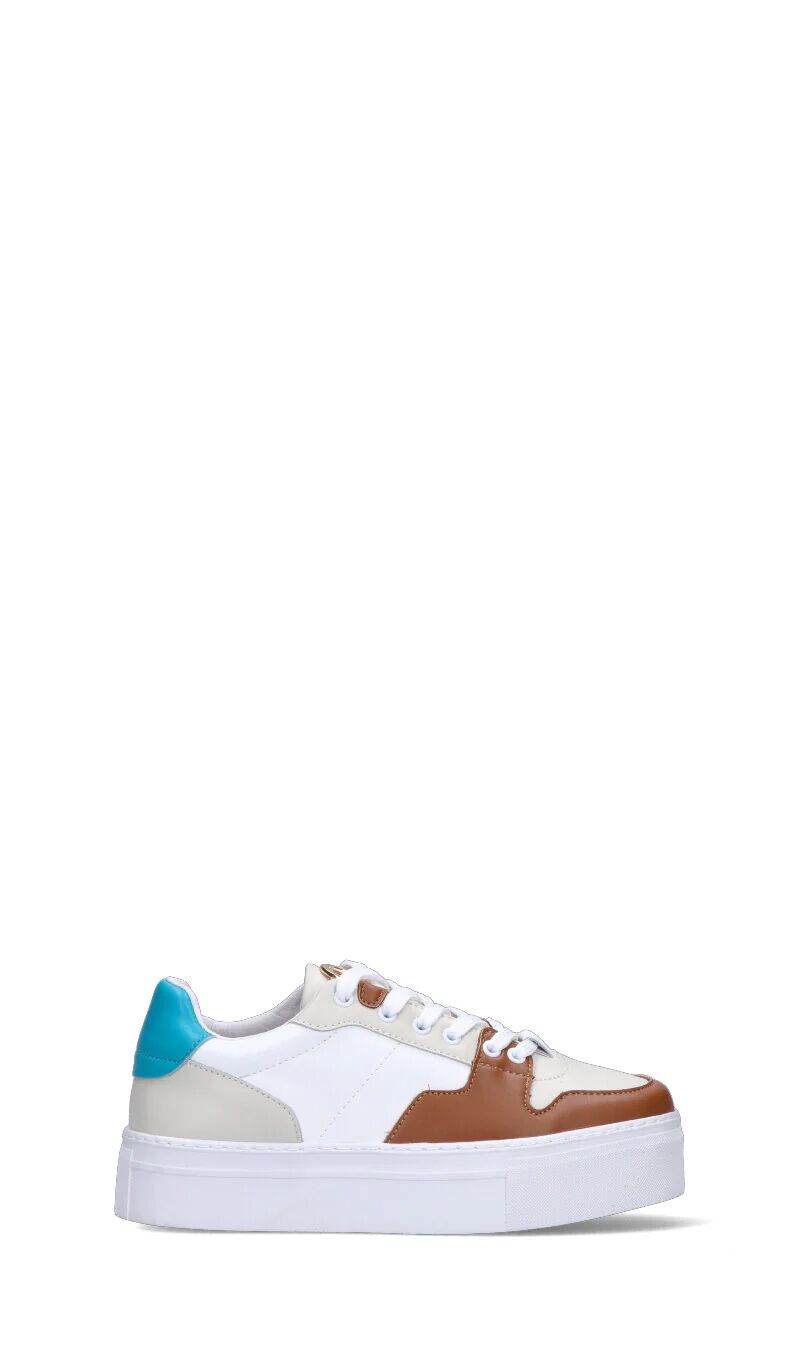 FRACOMINA Sneaker donna bianca/marrone/azzurra in pelle BIANCO 39
