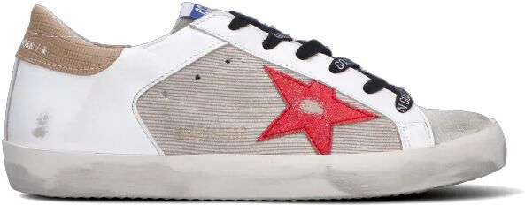 GOLDEN GOOSE SUPER-STAR DOUBLE QUARTER Sneaker donna bianca/beige in pelle BIANCO 37