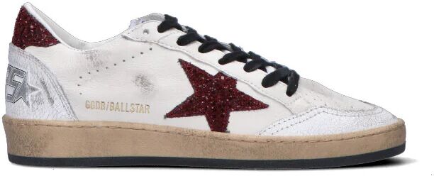 GOLDEN GOOSE Sneaker donna bianca/bordeaux in pelle BIANCO 40