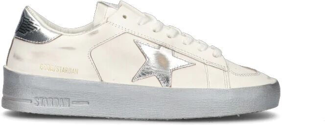 GOLDEN GOOSE STARDAN Sneaker donna bianca/argento in pelle BIANCO 39