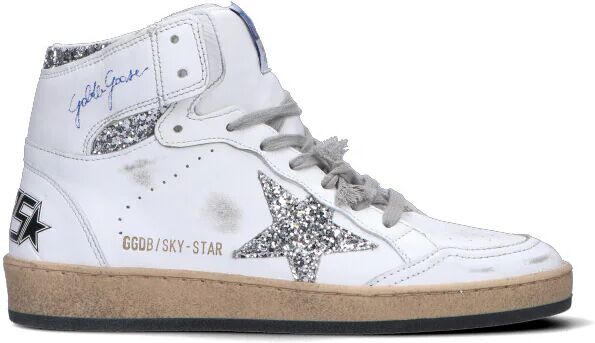 GOLDEN GOOSE SKY STAR Sneaker donna bianca/argento in pelle BIANCO 39