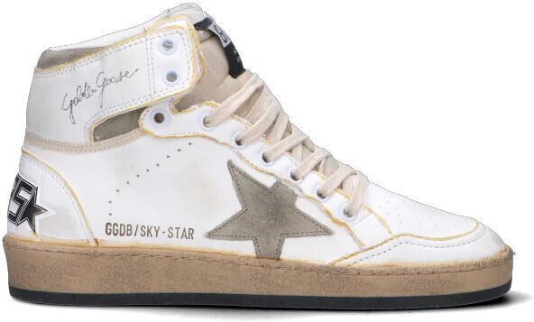 GOLDEN GOOSE SKY STAR Sneaker donna bianca/grigia in pelle BIANCO 40