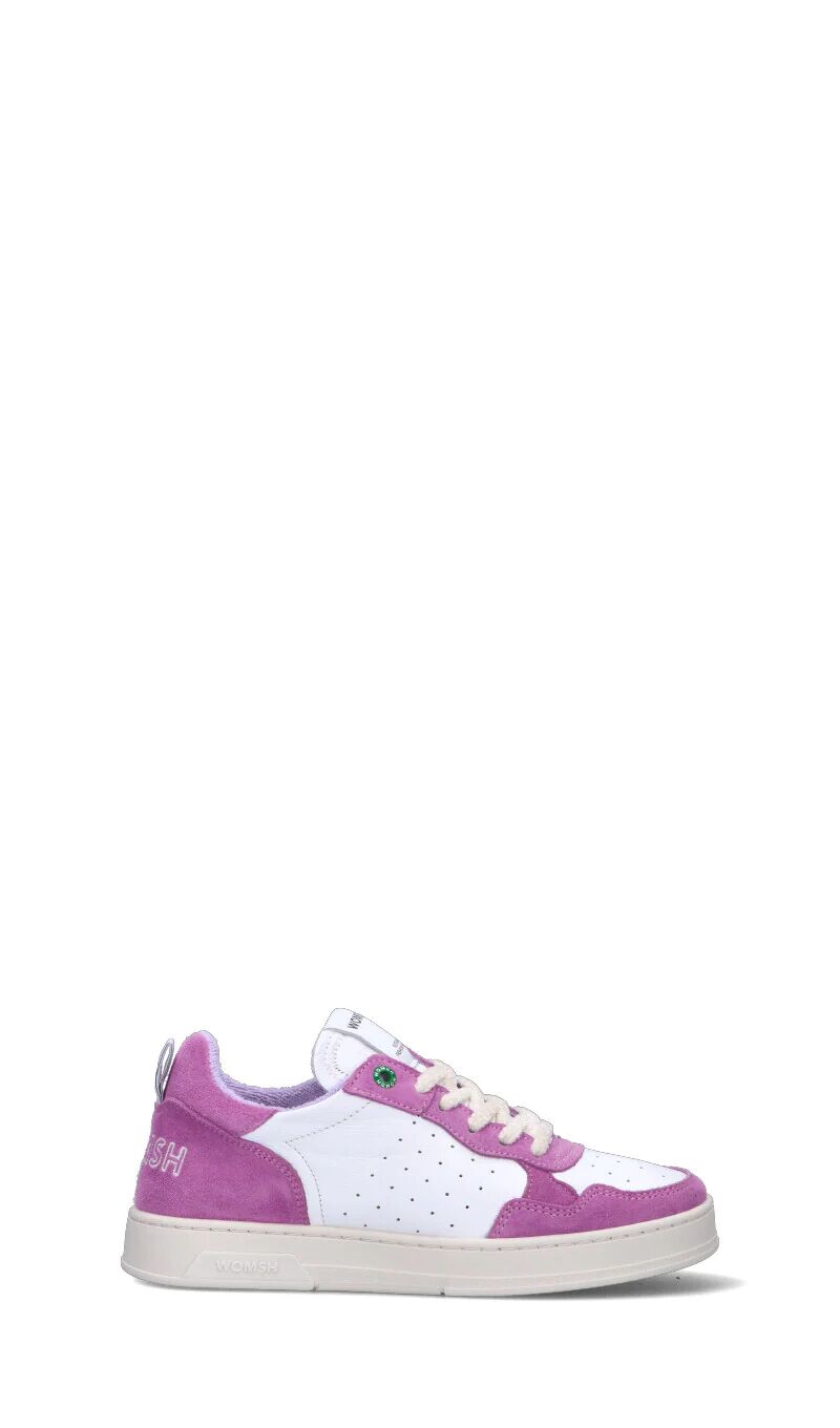 WOMSH Sneaker donna bianca/ciclamino in pelle BIANCO 40