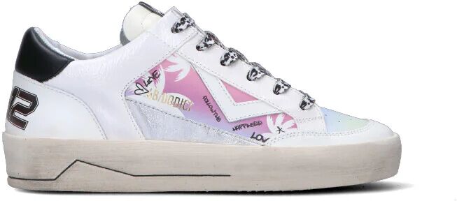 QUATTROBARRADODICI Sneaker donna bianca/rosa/nera in pelle BIANCO 37