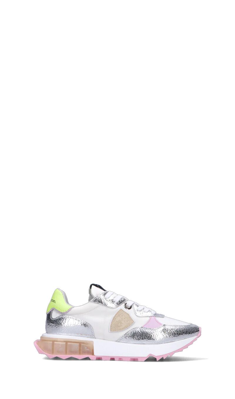 PHILIPPE MODEL Sneaker donna bianca/rosa/argento in pelle BIANCO 39