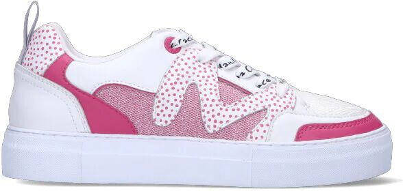 MANILA GRACE Sneaker donna bianca/rosa in pelle BIANCO 35