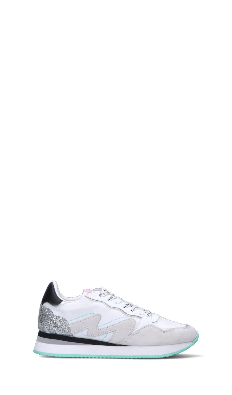 MANILA GRACE Sneaker donna bianca/argento/nera in suede BIANCO 36