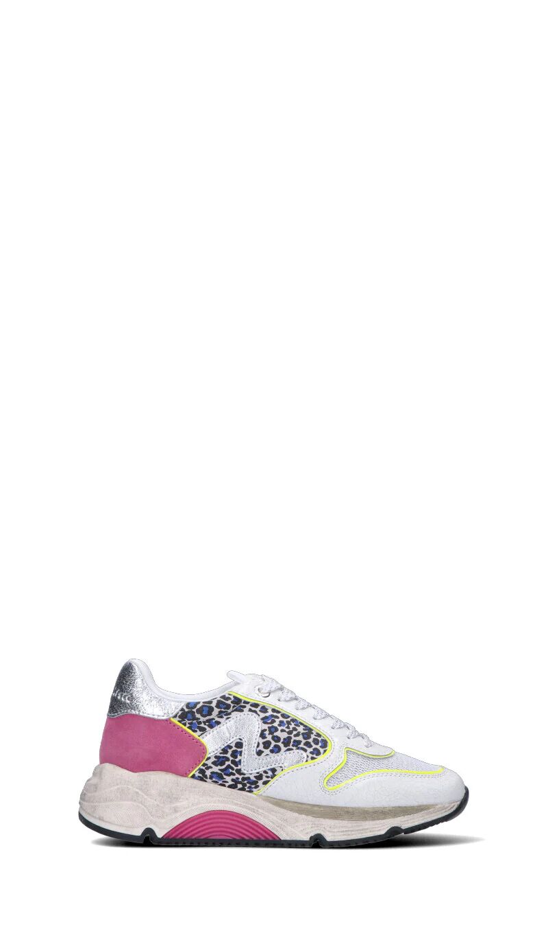 MANILA GRACE Sneaker donna bianca/rosa/argento in pelle BIANCO 37