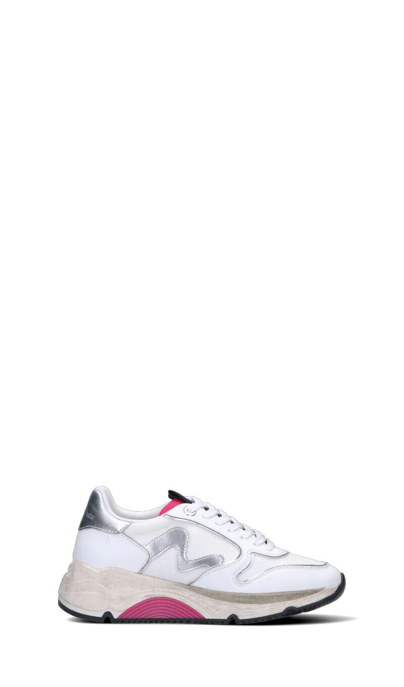 MANILA GRACE Sneaker donna bianca/argento/rosa in pelle BIANCO 36