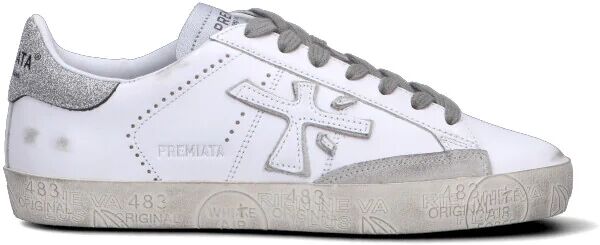 Premiata Sneaker donna bianca/argento in pelle GRIGIO 39