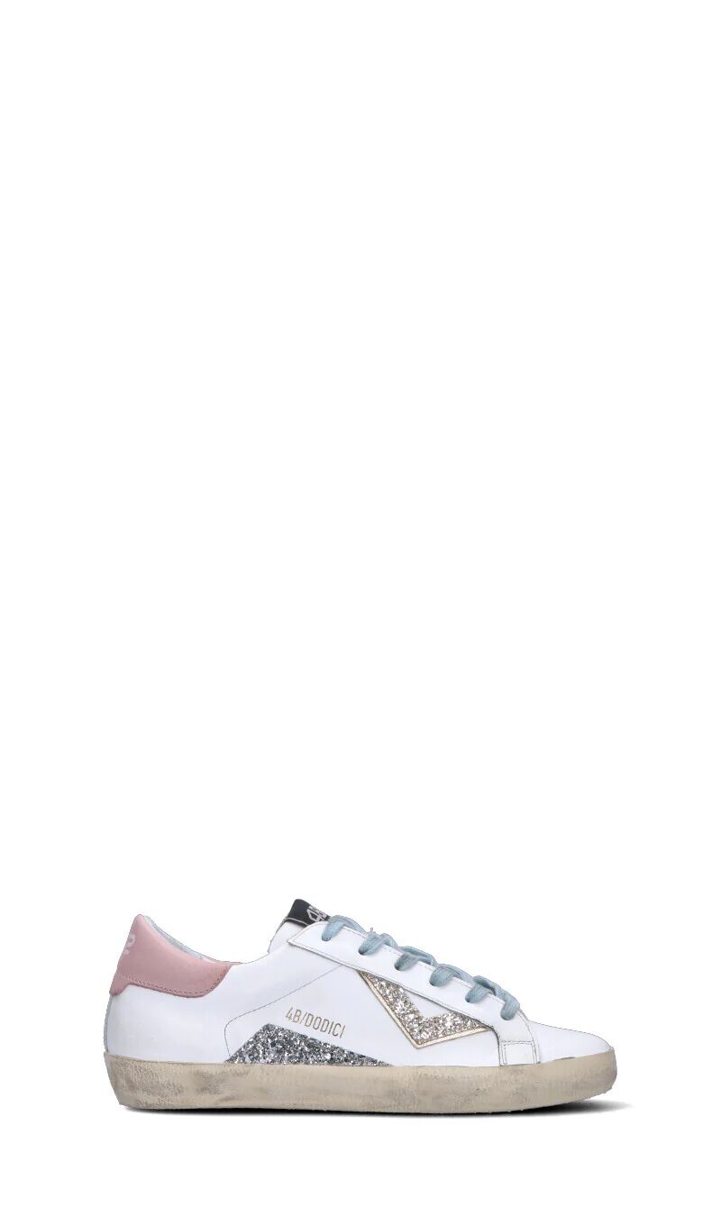QUATTROBARRADODICI Sneaker donna bianca/rosa in pelle BIANCO 39