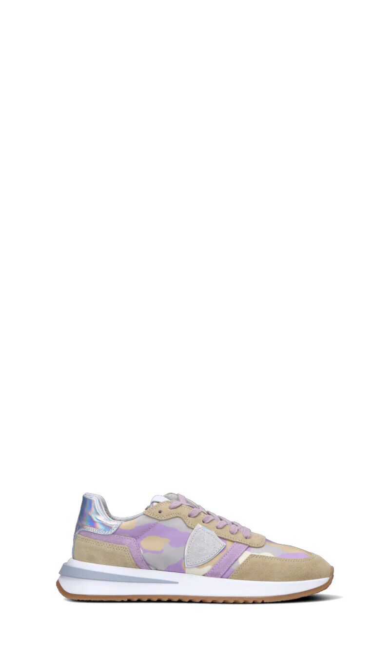 PHILIPPE MODEL Sneaker donna beige/lilla in pelle BEIGE 39