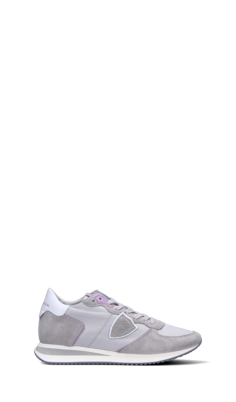 PHILIPPE MODEL Sneaker donna grigia/lilla in pelle GRIGIO 38
