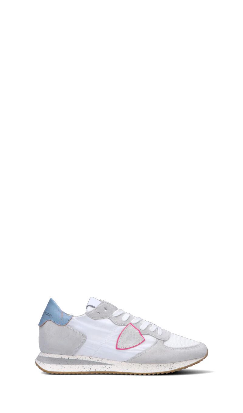 PHILIPPE MODEL Sneaker donna bianca/azzurra in pelle BIANCO 36