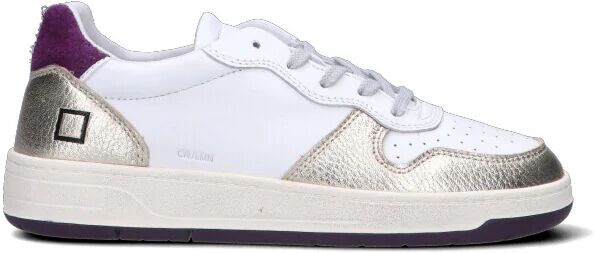 D.A.T.E. Sneaker donna bianca/oro/viola in pelle BIANCO 41