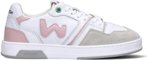 WOMSH Sneaker donna bianca/rosa in pelle BIANCO 41