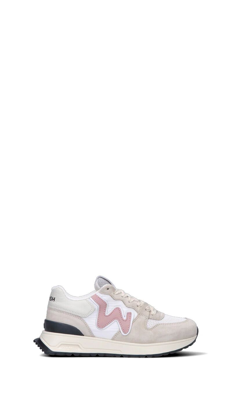 WOMSH Sneaker donna bianca/rosa in suede BIANCO 39