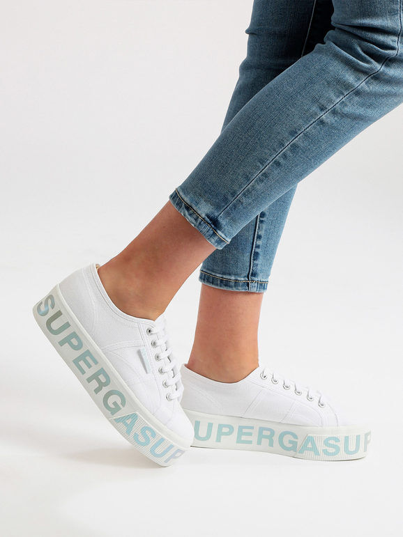 Superga 2790 PLATFORM LETTERING Sneakers donna in tela con platform Sneakers Basse donna Bianco taglia 36