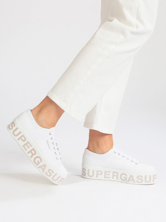 Superga 2790 PLATFORM LETTERING Sneakers donna in tela con platform Sneakers Basse donna Bianco taglia 36