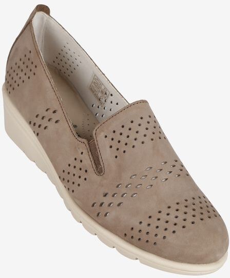 Cinzia Ballerine in pelle traforata con zeppa donna Ballerine donna Beige taglia 40