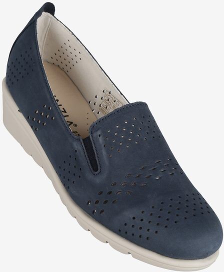 Cinzia Ballerine in pelle traforata con zeppa donna Ballerine donna Blu taglia 37