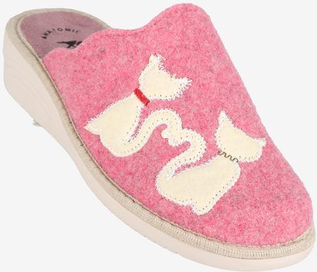 A Piedi Liberi Pantofole donna in feltro con zeppa Pantofole donna Rosa taglia 40