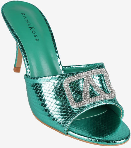 Dame Rose Sabot donna con tacco e strass Sabot donna Verde taglia 39