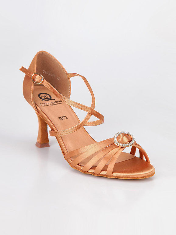 Queen Helena Sandali da ballo con gioiello bronzo Scarpe da Ballo donna Marrone taglia 40