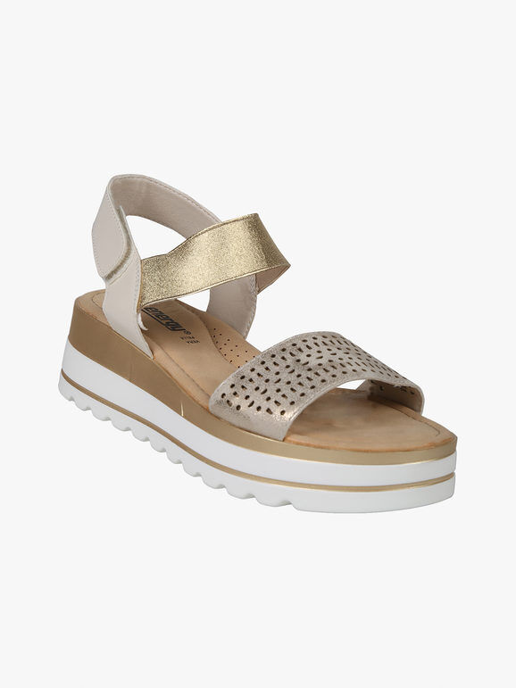 Energy Sandali donna con cinturino a strappo e zeppa Sandali con Zeppa donna Beige taglia 37