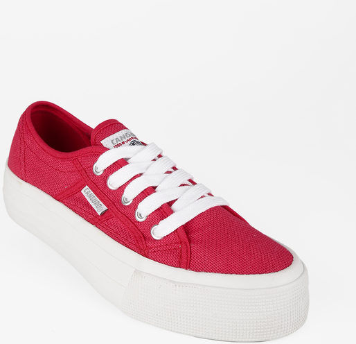 Canguro Scarpe in tela con platform Sneakers con Zeppa donna Rosso taglia 38