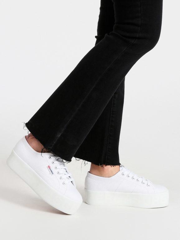 Superga Scarpe in tela donna 2790 SHINY PRINTED PLATFORM Sneakers Basse donna Bianco taglia 39