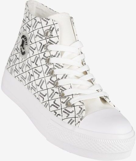 Lancetti Sneakers alte da donna in tela con stampa Sneakers Alte donna Bianco taglia 38