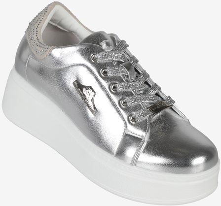 Nazareno Gabrielli Sneakers donna effetto metalizzato con zeppa Sneakers con Zeppa donna Argento taglia 38