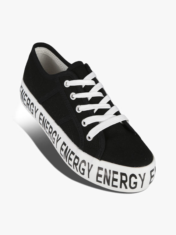 Energy Sneakers donna in tela con platform Sneakers con Zeppa donna Nero taglia 38