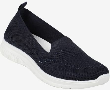 Fashion Sneakers donna slip on con strass e zeppa Slip On donna Blu taglia 39