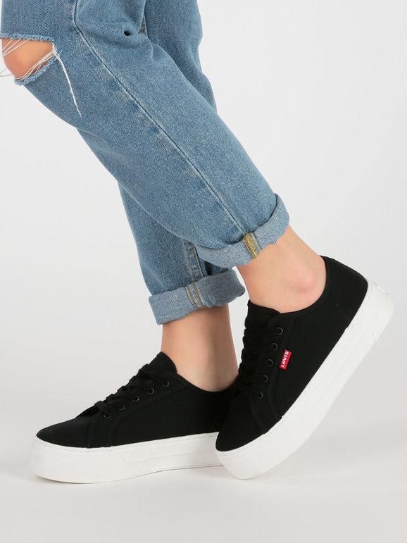 Levis TJUANA Sneakers in tela con platform Sneakers Basse donna Nero taglia 40