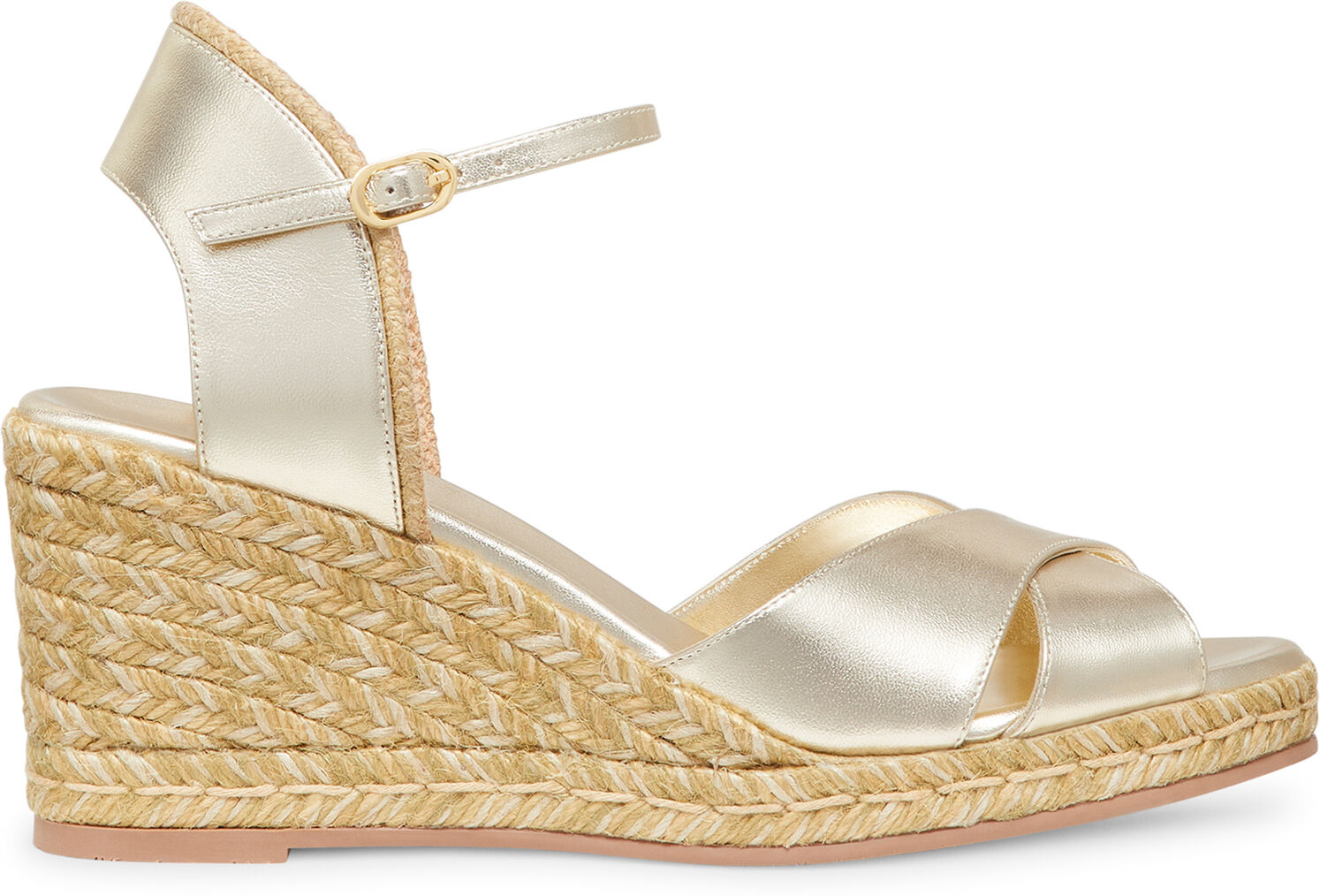 Stuart Weitzman Mirela Ii Espadrille Wedge - Donna Zeppe Light Gold 39.5