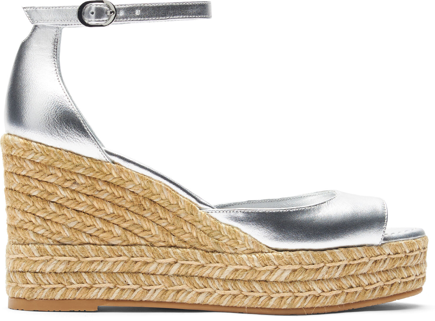 Stuart Weitzman Nudistia Espadrille Wedge - Donna Zeppe Silver 39