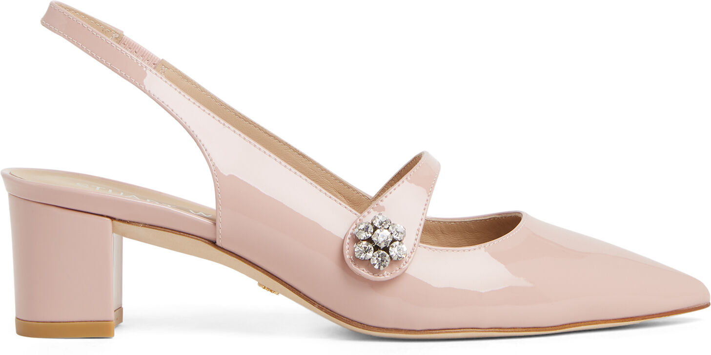 Stuart Weitzman Crystal Fleur 50 Block Slingback - Donna Décolleté E Slingback Ballet 38