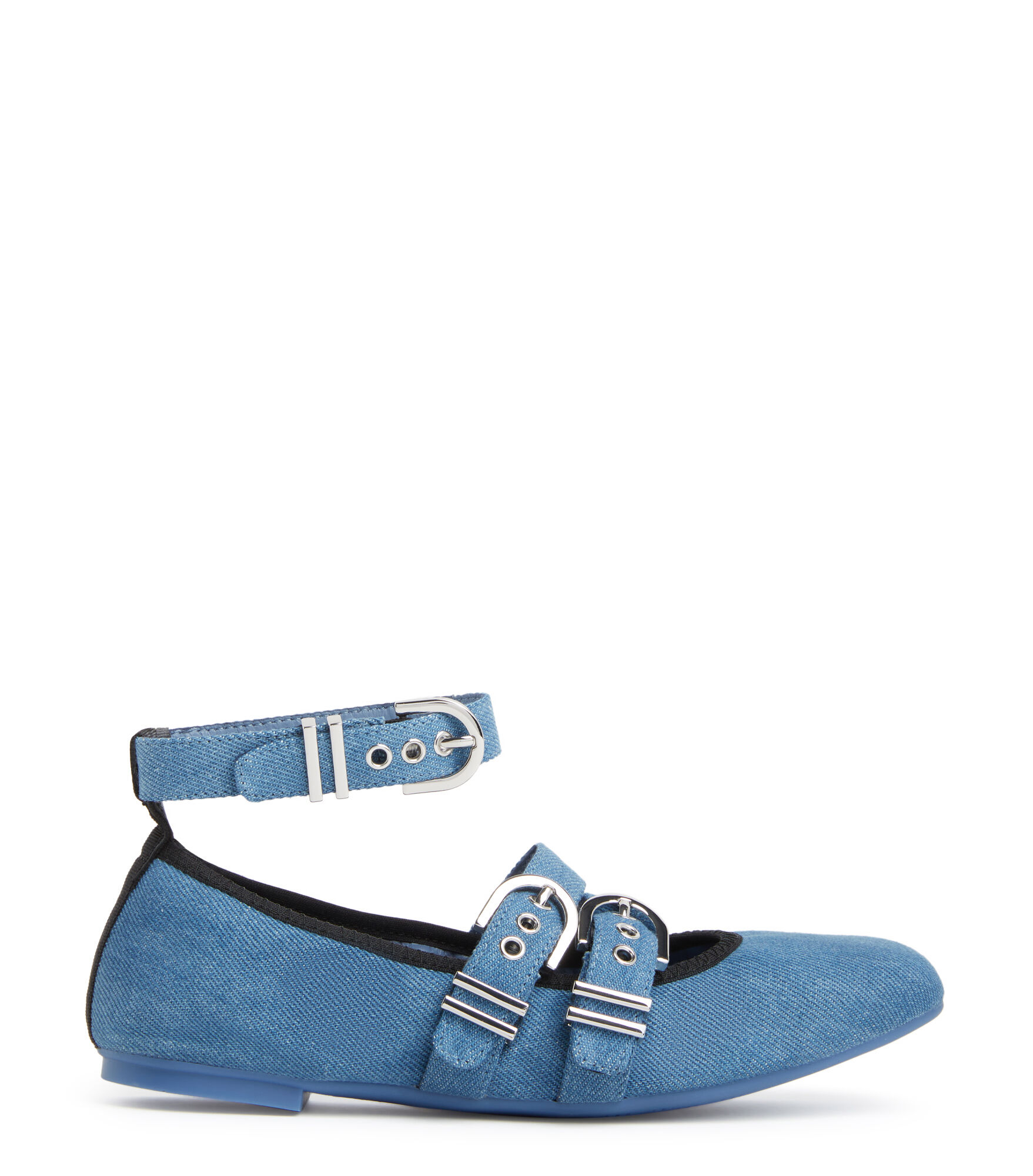 Stuart Weitzman Maverick Ballet Flat - Donna  Blu Effetto Délavé 38