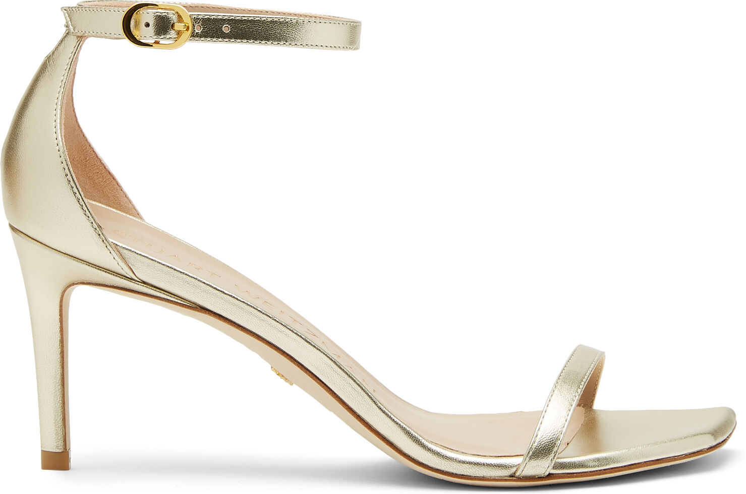 Stuart Weitzman Nudistcurve 75 Sandal - Donna Sandali Platino 41