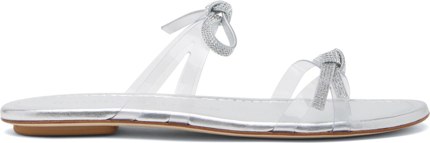 Stuart Weitzman Sw Bow Slide - Donna Mocassini E Scarpe Basse Argento 37.5