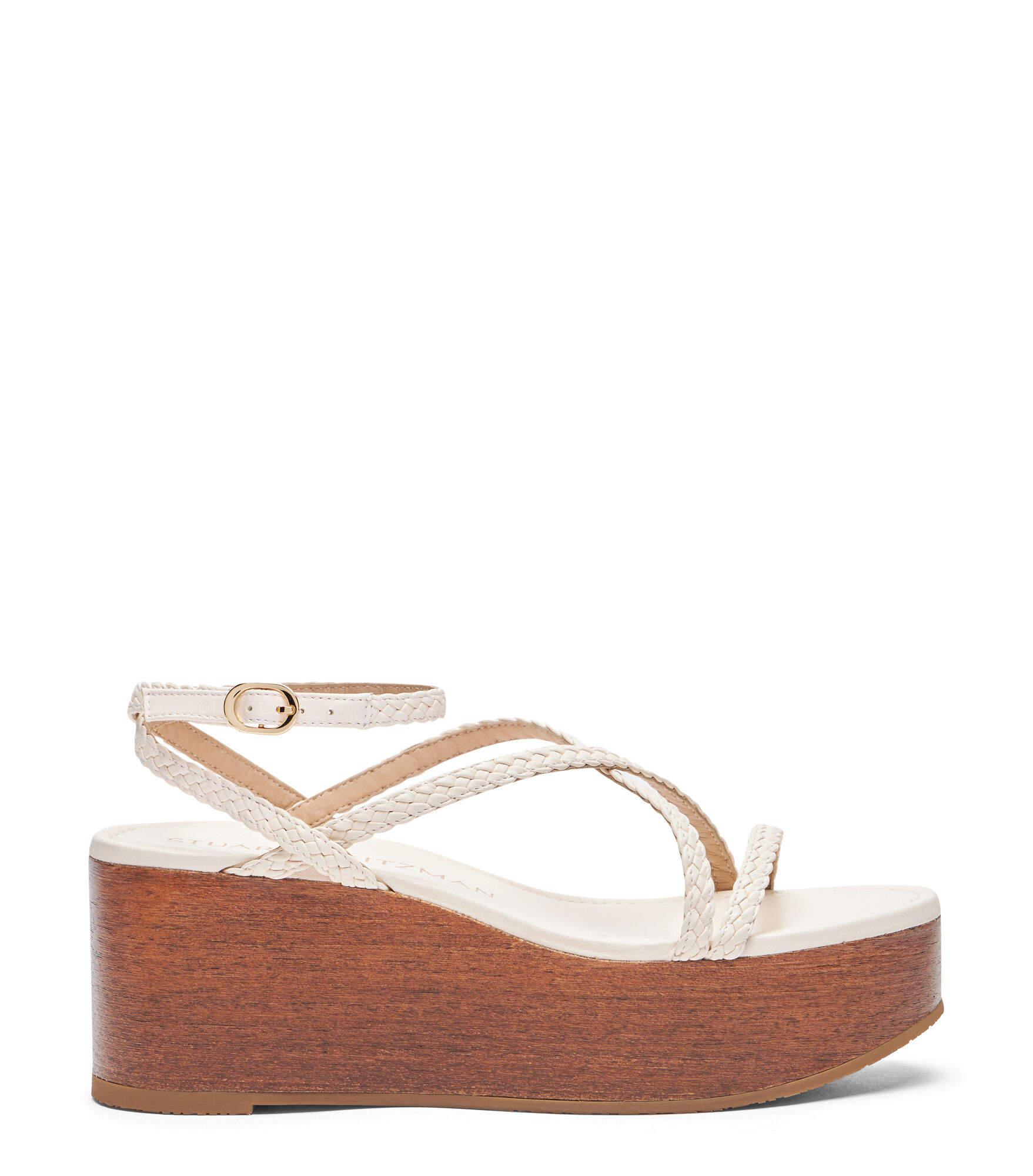 Stuart Weitzman Wovette Wedge - Donna Zeppe Seashell/walnut 36