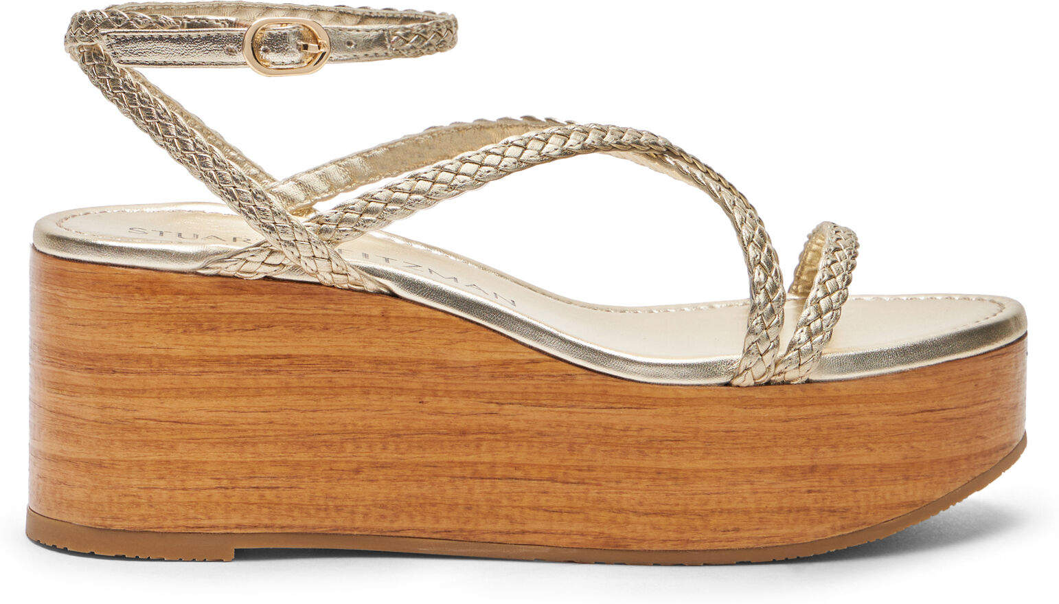 Stuart Weitzman Wovette Wedge - Donna Zeppe Light Gold/sand 39.5