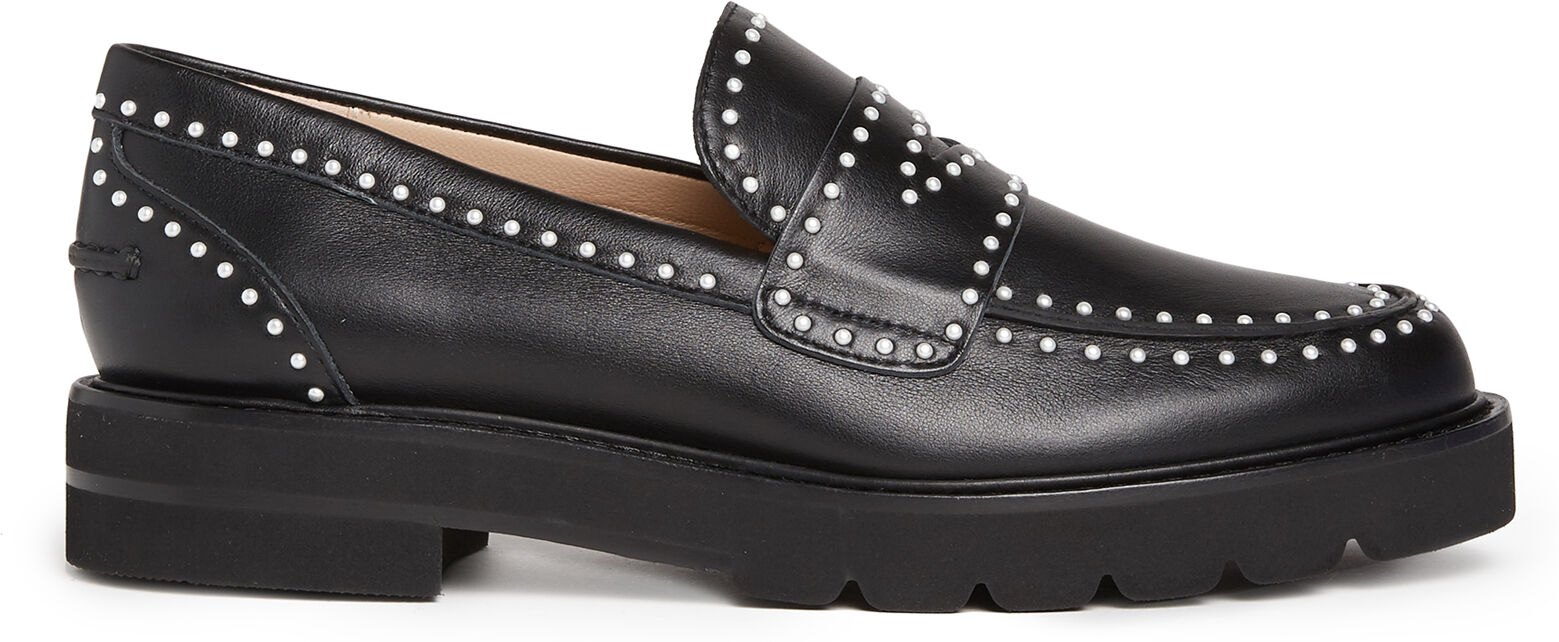 Stuart Weitzman Parker Lift Mini Pearl Loafer - Donna Mocassini E Scarpe Basse Nero 40