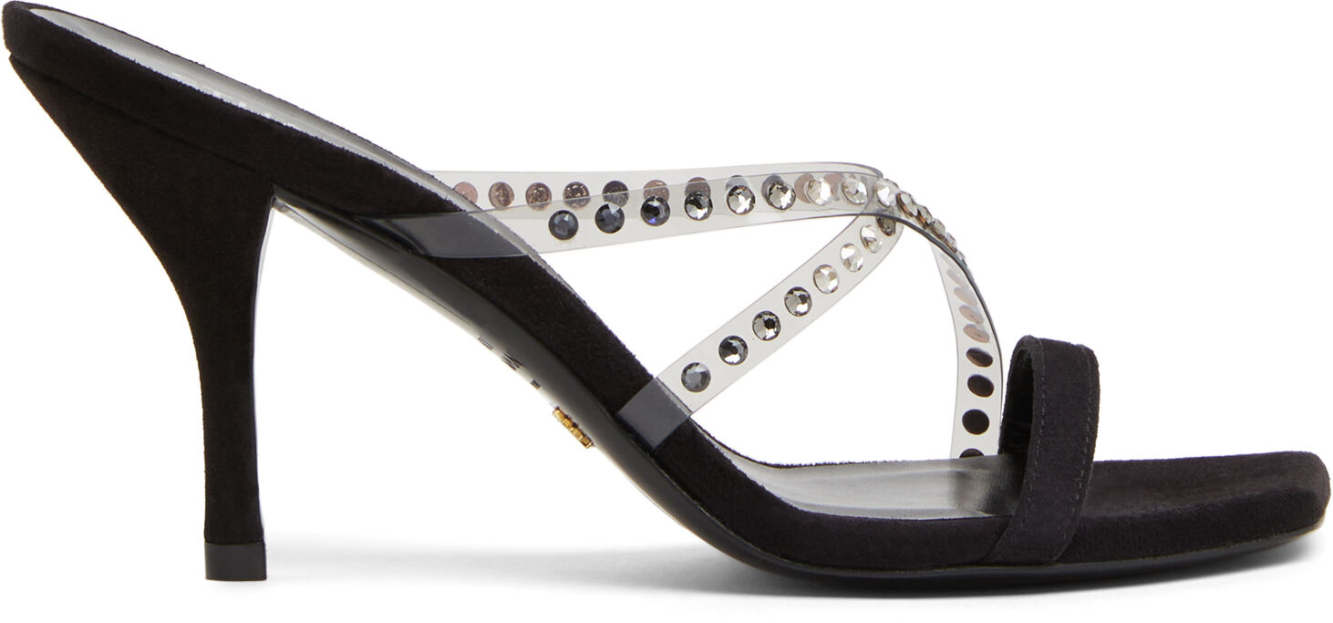 Stuart Weitzman Strapeze Crystal 85 Slide - Donna  Black 37.5