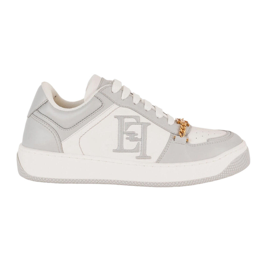 ELISABETTA FRANCHI SNEAKERS IN PELLE CON LOGO RICAMATO donna avorio SA54G41E2 38