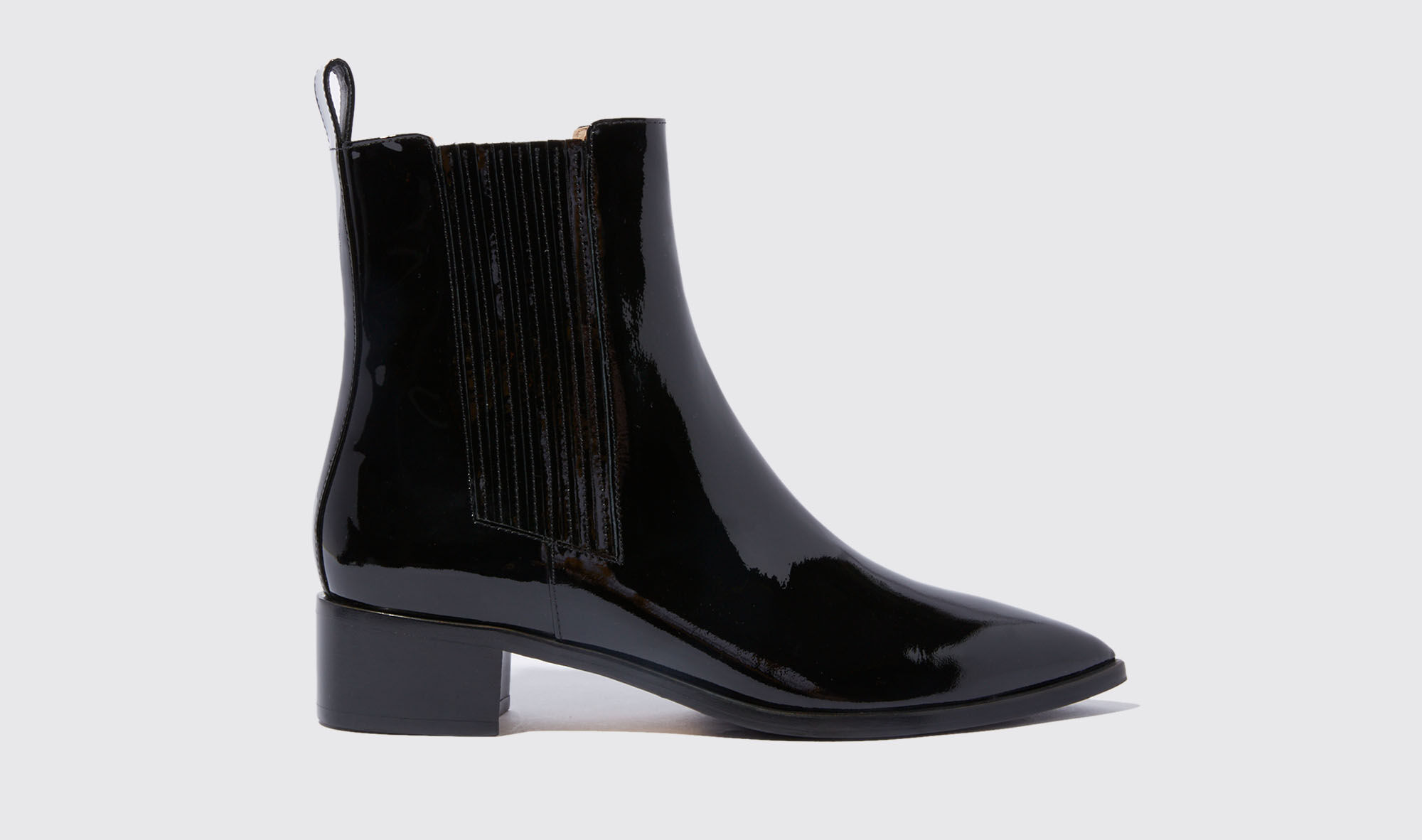Scarosso Olivia Black Patent - Donna Chelsea Boots Black - Patent 39