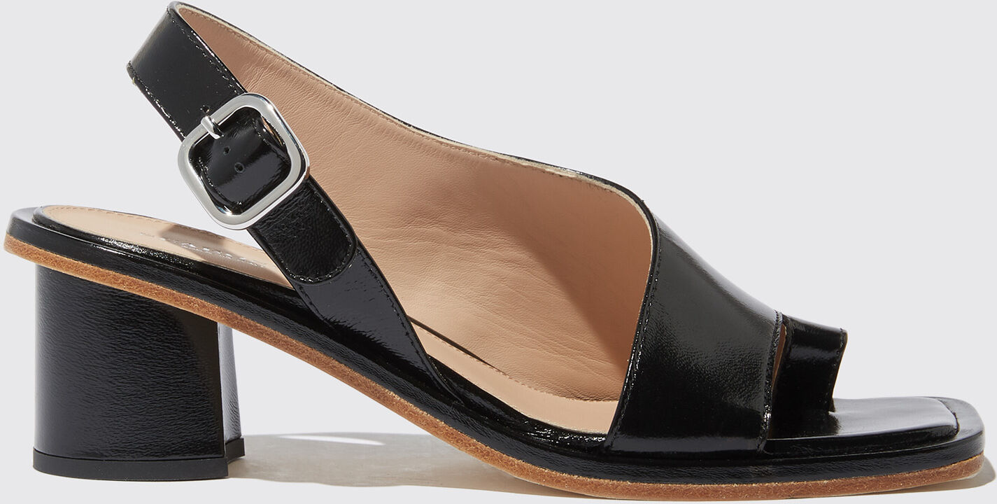 Scarosso Jill Black Patent - Donna Sandali Black - Patent Leather 37